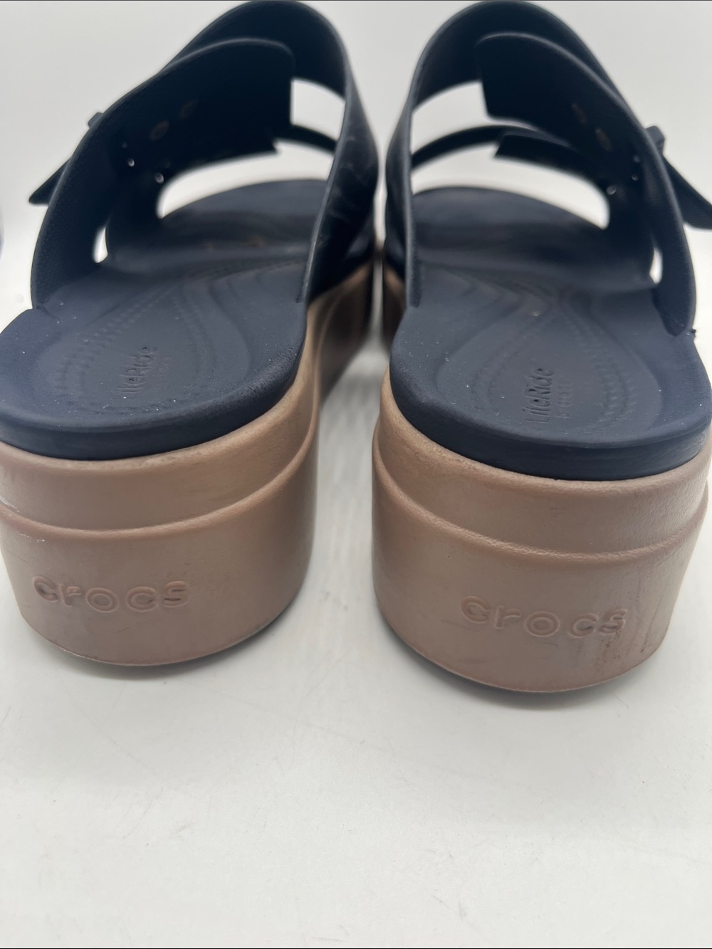 Crocs  Platform BROOKLYN Black & Tan Size 9 - Picture 4 of 7